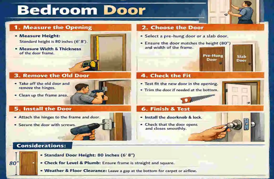 how tall are most bedroom doors