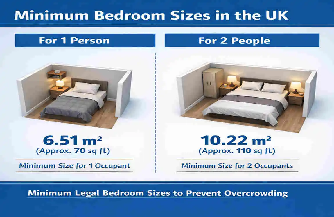 what is average size of bedroom in uk