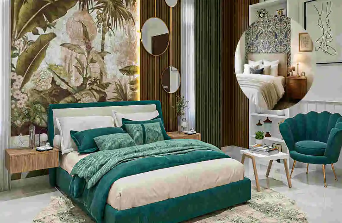 bedroom wallpaper colour combination