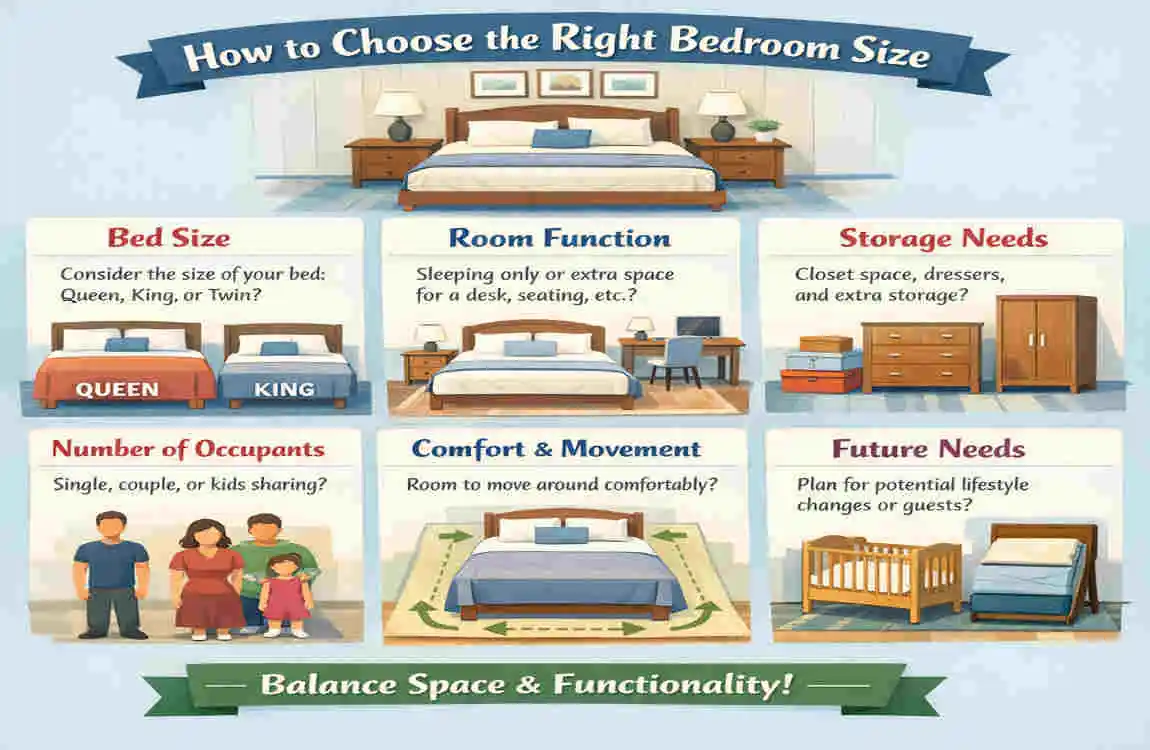 what is the average size bedroom in america