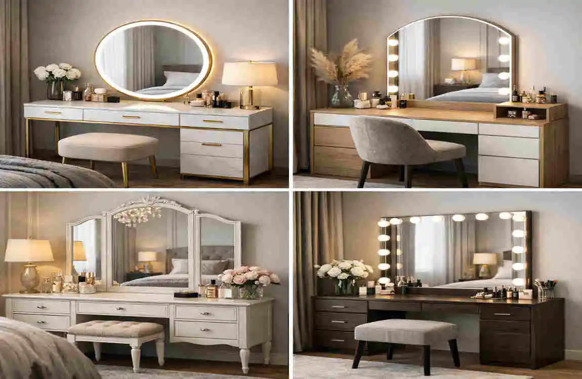 master bedroom dressing table design with mirror