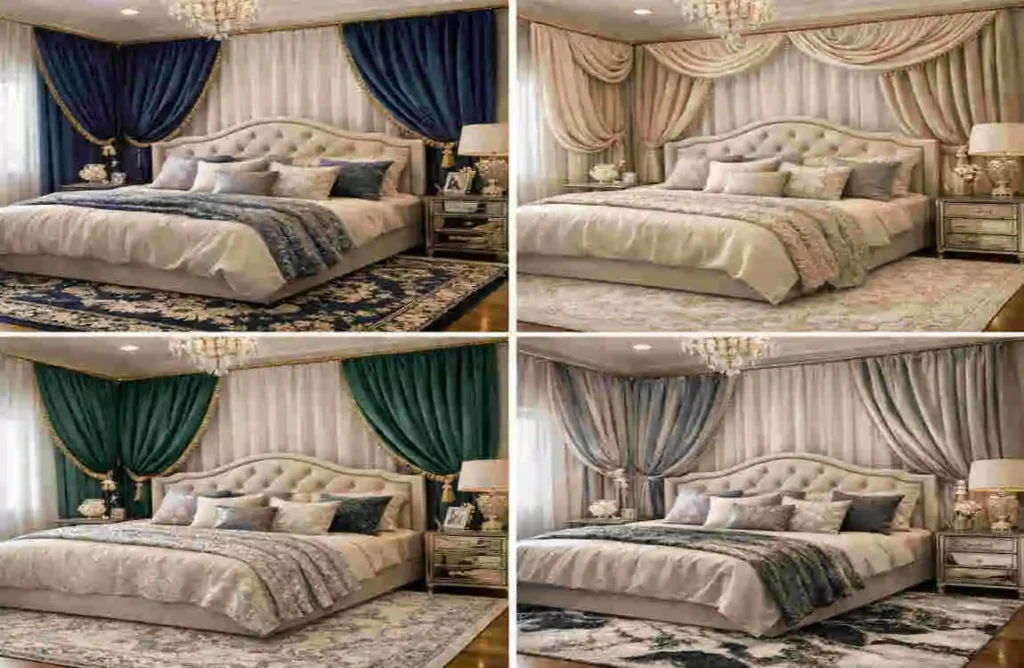 curtains for bedroom and luxury rug
