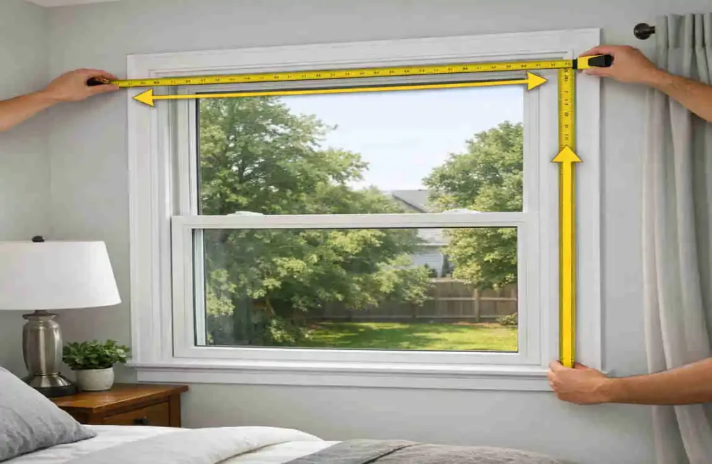 bedroom window size in feet