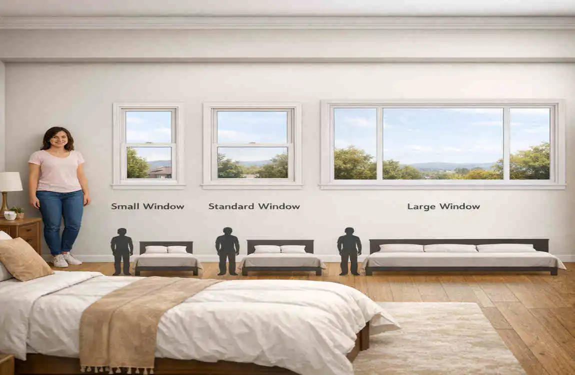 bedroom window size in feet
